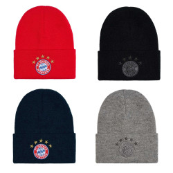 FC Bayern München Kinder Strickmütze mit Umschlag Logo Mütze FCB - verschiedene Farben zur Auswahl