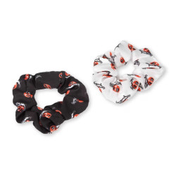 1. FC Köln Haargummi 2er Set - Logo allover - Scrunchies schwarz/weiß Haarband