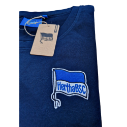 Hertha BSC Berlin T-Shirt – Logo navy - unisex Shirt mit Sticklogo dunkelblau HBSCB - Gr. XS bis 4XL