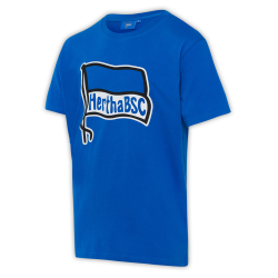 Hertha BSC Berlin Kinder T-Shirt – Fahne groß - blau Shirt unisex HBSCB - Größe 98 - 164