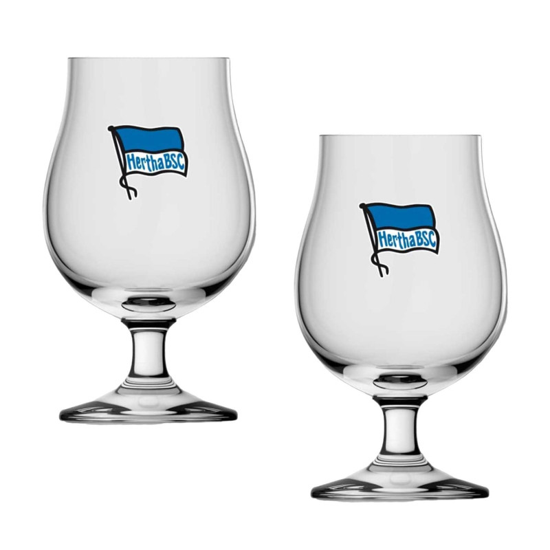 Hertha BSC Berlin Biertulpe Logo 2er-Set | Bierglas | Glas | Pilstulpe | HBSCB