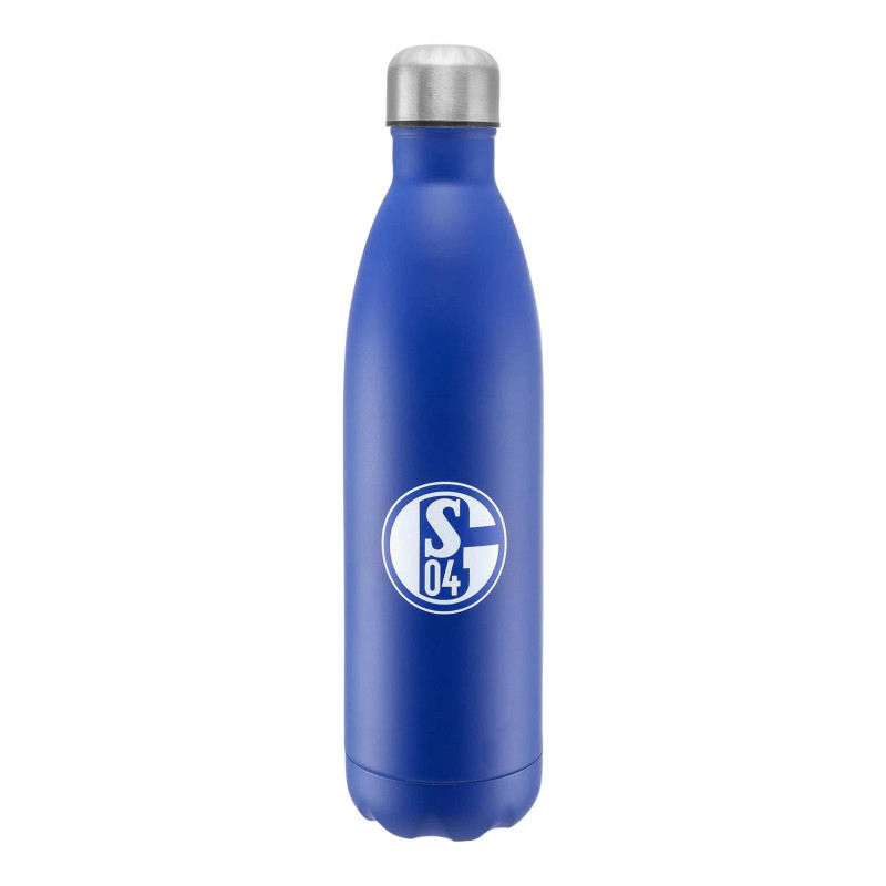 FC Schalke 04 Edelstahl Trinkflasche  - Logo - blau 750 ml | Flasche | Thermosflasche S04