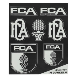 FC Augsburg Aufkleberbogen Nachtleuchtend 7-teilig Sticker Aufkleberkarte FCA
