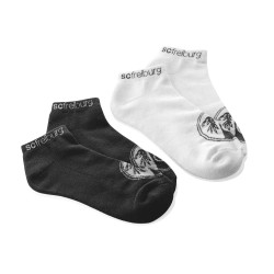 SC Freiburg Sneaker Socken - 2er Set - schwarz & weiß Sneakersocken