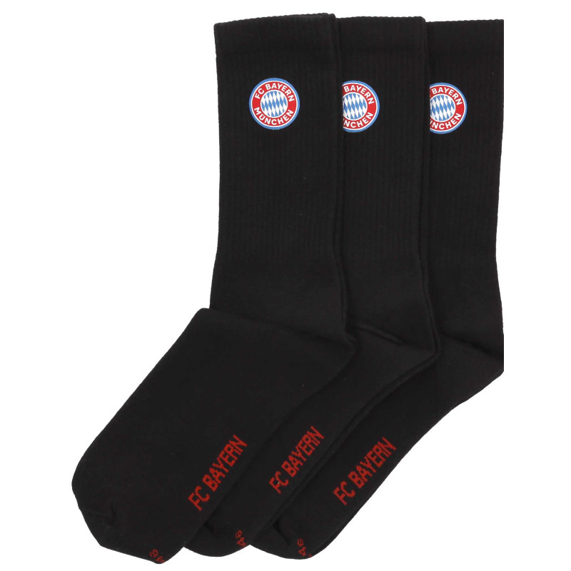 FC Bayern München Crew Socken 3er Set schwarz Gr. 35-38 | 39-42 |43-46