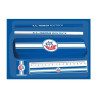 FC Hansa Rostock Schulset 6-teilig mit Lineal Anspitzer Radiergummi Metallbox und Bleistiften FCH
