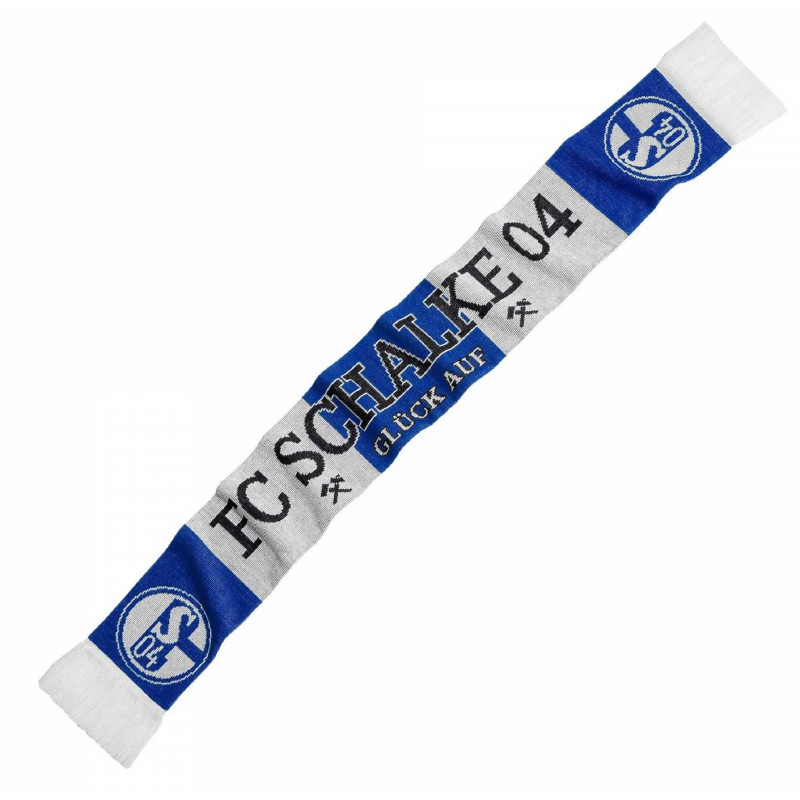FC Schalke 04 Schal - Glück Auf - blau/weiß Fanschal Strickschal S04