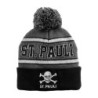FC St. Pauli Bommelmütze  - Totenkopf St. Pauli - grau/schwarz Mütze Strickmütze Wintermütze