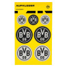 Borussia Dortmund Aufkleberkarte Logo 7er Set schwarz-silber Sticker Aufkleber BVB 09