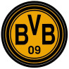 Borussia Dortmund Sticker - Retro Logo -  Ø 8 cm Aufkleber schwarzgelb Sticker BVB 09