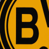 Borussia Dortmund Sticker - Retro Logo -  Ø 8 cm Aufkleber schwarzgelb Sticker BVB 09