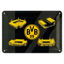 Borussia Dortmund Blechschild - Stadionhistorie - Schild BVB 09
