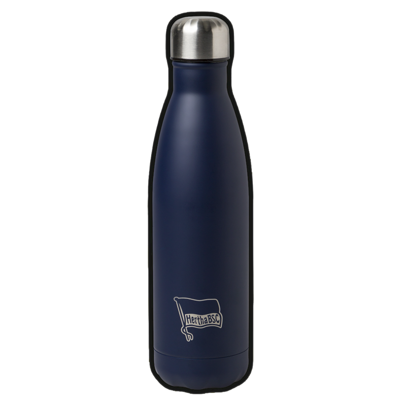 Hertha BSC Berlin Edelstahl Trinkflasche  - Logo - NAVY 0,5 l Flasche Thermosflasche HBSCB