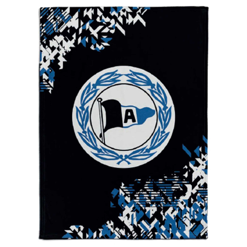 DSC Arminia Bielefeld Fleecedecke - Neo - Kuscheldecke | schwarz-weiß-blau |Decke | Sofadecke