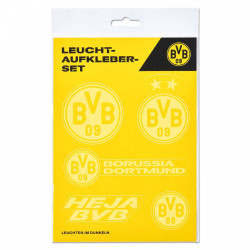 Borussia Dortmund Leuchtsticker-Set 5tlg | Aufkleberkarte | Aufkleber | nachtleuchtend | Sticker BVB 09
