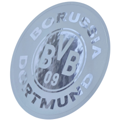 Borussia Dortmund Sticker - Spiegelfolie -  Ø 8 cm Aufkleber Logo BVB 09