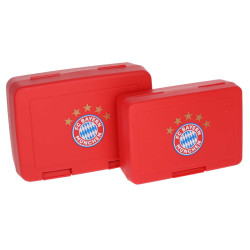 FC Bayern München Brotdose - 5 Sterne - 2er-Set Brotbüchse | Rot | Frühstücksbox FCB
