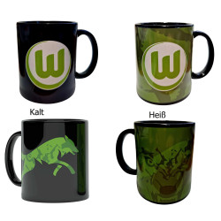 VfL Wolfsburg Zaubertasse - Wölfe - Tasse Kaffeetasse Magic Mug