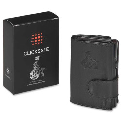 1. FC Köln Geldbörse Clicksafe Kreditkartenetui mit Münzfach und Geldscheinfach Leder Geldbeutel RFID Schutz schwarz