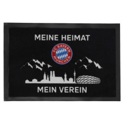 FC Bayern München Fan Fußmatte - Meine Heimat Mein Verein - schwarz Matte Logo Fußabtreter FCB