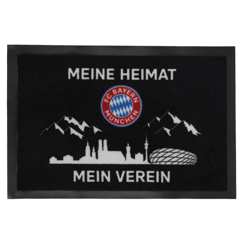 FC Bayern München Fan Fußmatte - Meine Heimat Mein Verein - schwarz Matte Logo Fußabtreter FCB