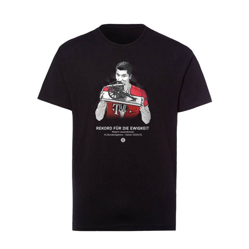 FC Bayern München T-Shirt - Lewandowski 41 Tore - schwarz Gr. S Shirt FCB