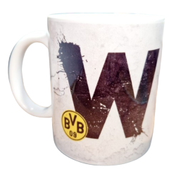 Borussia Dortmund Buchstaben Tasse - W - Kaffeetasse Logo BVB 09
