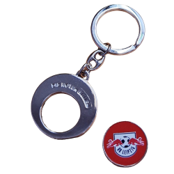 RB Leipzig Schlüsselanhänger mit Einkaufschip - Logo ROT - Anhänger Chip RBL