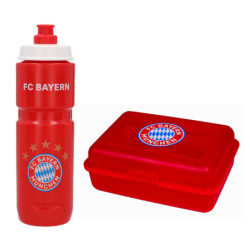 FC Bayern München 5* Trinkflasche 0.75 l + Brotzeitbox Rot im Set FCB