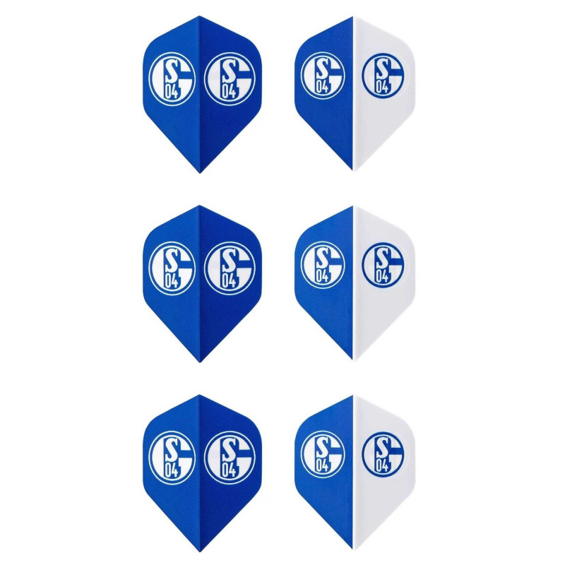 FC Schalke 04 Dartpfeil Flights 6er Set Dartflights blau-weiß S04