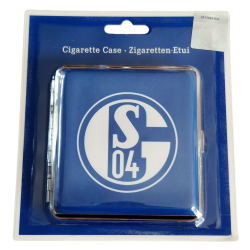 FC Schalke 04 Zigarettenetui blau-weiß | Metall Etui flach | Zigarettenbox S04