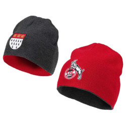 1. FC Köln Wendebeanie ROT | Grau Wendemütze Beanie Mütze