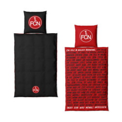 1. FC Nürnberg Wendebettwäsche - Die Legende lebt - rot/schwarz Bettwäsche 2-teilig 135 x 200 cm FCN