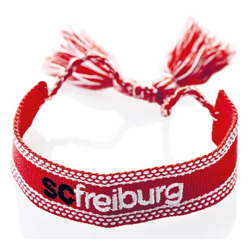 SC Freiburg Woven Armband mit Fransen rot-weiß Freundschaftsband | Band SCF
