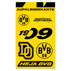 Borussia Dortmund Aufkleberkarte - Heja BVB - 6er Set | Aufkleber | Sticker BVB 09
