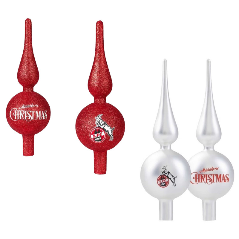 1. FC Köln Christbaumspitze Rot oder Weiß Christbaum Schmuck ca. 25 cm Weihnachts Deko