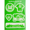 VfL Wolfsburg 3D Aufkleberkarte 5er-Set Sticker Aufkleber