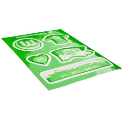 VfL Wolfsburg 3D Aufkleberkarte 5er-Set Sticker Aufkleber