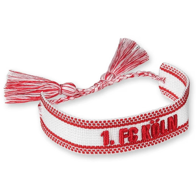 1. FC Köln Woven Armband mit Fransen rot-weiß Freundschaftsband | Band