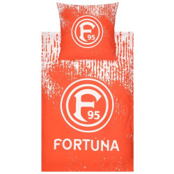 Fortuna Düsseldorf Bettwäsche - Hassels - rot-weiß 2-teilig 135 x 200 cm im Jutebeutel F95