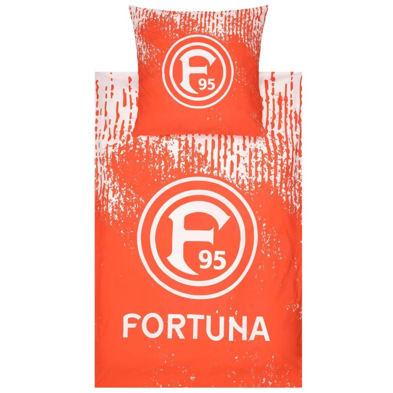 Fortuna Düsseldorf Bettwäsche - Hassels - rot-weiß 2-teilig 135 x 200 cm im Jutebeutel F95