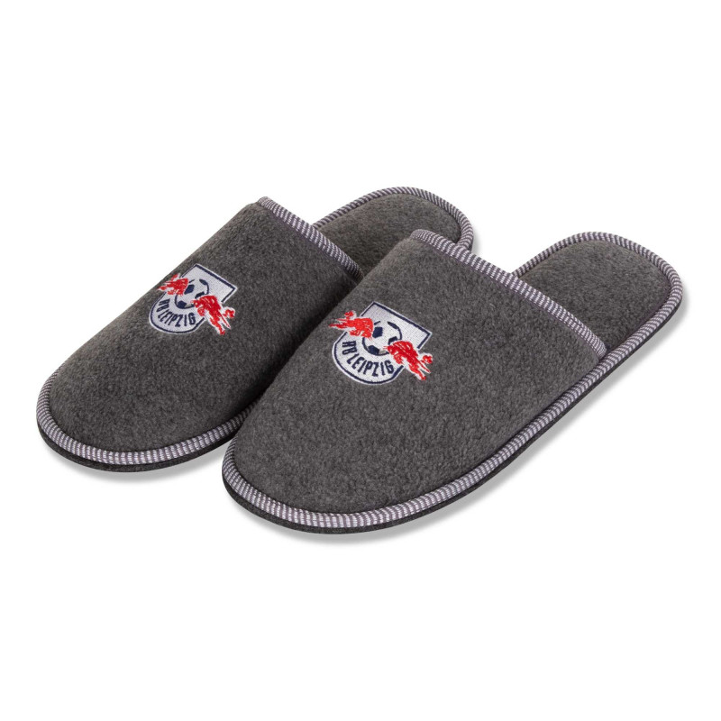 RB Leipzig Pantoffeln - Logo grau - Filzpantoffel RBL Hausschuhe - Gr. 36/37 bis 46/47