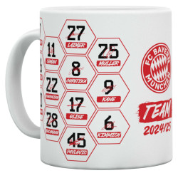 FC Bayern München Tasse -  Signatur 2024/25 - weiß Kaffeetasse Unterschriften FCB