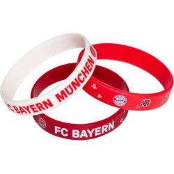 FC Bayern München Kinder Armband 3er Set | Unisex | Rot & Weiß | Silikon FCB