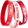FC Bayern München Kinder Armband 3er Set | Unisex | Rot & Weiß | Silikon FCB