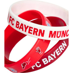 FC Bayern München Kinder Armband 3er Set | Unisex | Rot & Weiß | Silikon FCB