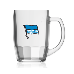 Hertha BSC Berlin Bierglas Fahne 0,5 l Bierseidel Logo Glas Bierhumpen Bierkrug