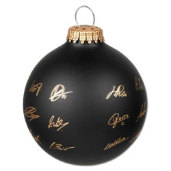 Borussia Dortmund Weihnachtskugel Signature 2024/25 schwarz-gold Christbaumkugel Unterschriften BVB 09