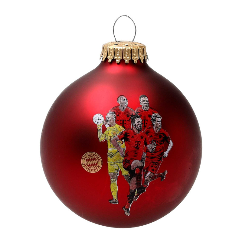 FC Bayern München Christbaumkugel Team rot Ø 8 cm Weihnachtskugel Mannschaft FCB