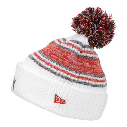 1. FC Köln Bommelmütze - Weiß mit Streifen -  New Era Wintermütze | Mütze mit Bommel